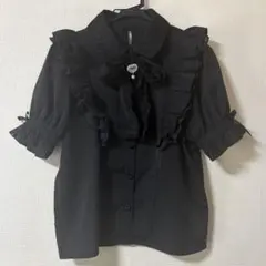 rojita ボウタイフリルブラウス 黒