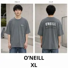 O’NEILL オニール XL 両面プリント サーフ系 半袖Tシャツ 杢グレー
