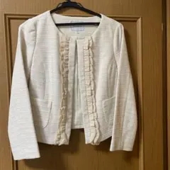 値下げ美品Couture brooch フリル付きジャケット スカートスーツ38