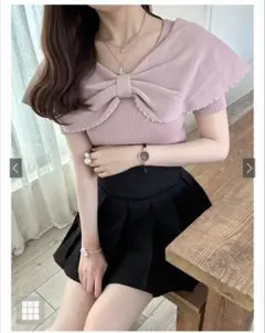 GRL パールリボンニットトップス dr672a