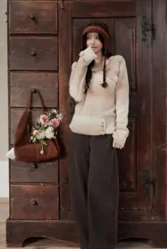 ふわふわニットセーター　お出かけにも最適　冬デートにピッタリ！可愛い♡