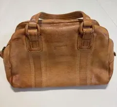 genten キャメル レザー ハンドバッグ　美品