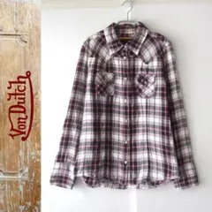 美品　Von Dutch／ボンダッチ★　チェック　ウエスタンシャツ　Lのサムネイル