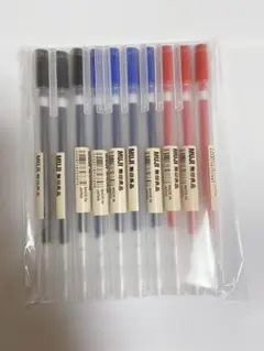 無印良品 ボールペン 0.38 黒、青、赤　10本セット