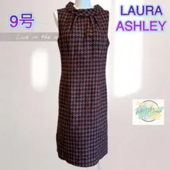 LAURA ASHLEY 千鳥格子柄　ノースリーブワンピース　9号 C4