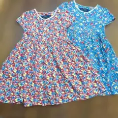 ポロ・ラルフローレン　花柄半袖ワンピース　2着セット 110cm　女の子　赤　青