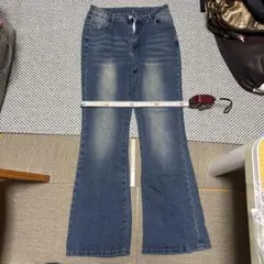 ダークブルー ブーツカットデニム