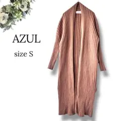 AZUL リブ編みロングカーディガン Sサイズ ブラウン サイドスリット1111のサムネイル
