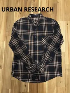 URBAN RESEARCH メンズネルシャツ Lサイズ ネイビーチェック