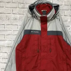 コロンビア　マウンテンパーカー　レッドL ロゴ刺繍アウトドア1211