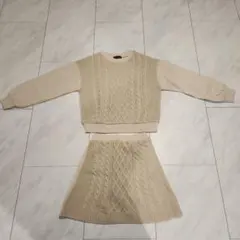 lovetoxic ベージュ ニットセットアップ　M　150