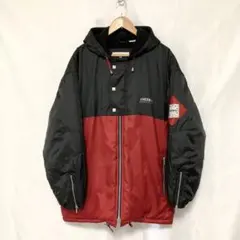 古着90s ペリーエリス ナイロンジャケット 中綿 ビンテージ M 赤黒 old