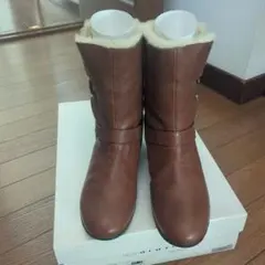 ブラウン ファー付きムートンブーツ