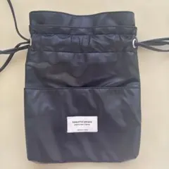 beautiful people ブラックショルダーバッグ　巾着バック