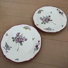 GIEN Azur プレート 皿 フランス製 ジアン 花と蝶 22cm - メルカリ