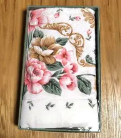未使用 昭和レトロ 花柄タオルケット