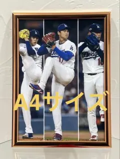 A4黒額縁付】ドジャース 山本由伸 大谷翔平 佐々木朗希 ポスター 記念