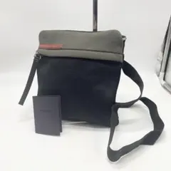 プラダスポーツ　ショルダーバッグ　サコッシュ　メッシュ　カーキ　ブラック