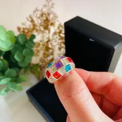 13号　指輪　リング　ゴールド　鎖　韓国　アクセサリー　宝石　新品　結婚式