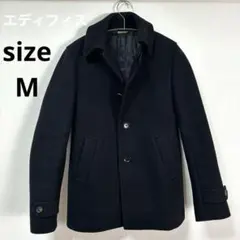 【極美品】エディフィス 定番 メルトンショールカラーコート 紺 42/Mサイズ
