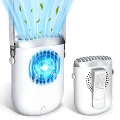 携帯扇風機【一台4役・4800mAh・14時間連続使用】 ホワイト