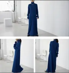 ニットワンピース ブルー M〜L