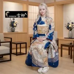透明感あふれる青古典×ホワイト♡振袖フルセット　成人式前撮りのサムネイル