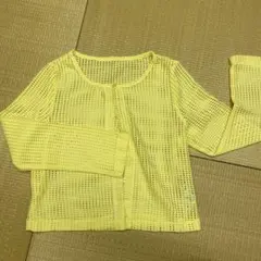 earth music & ecology メッシュカーディガン イエロー