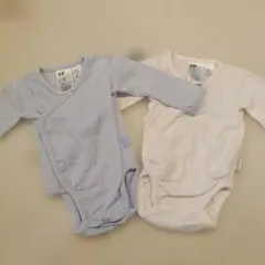 H&M オーガニックコットン ラップロンパース 2枚セット