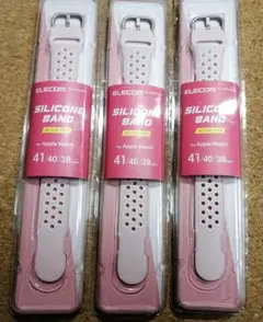 【3本】エレコム Apple Watch  41 40 38mmピンク×ホワイト