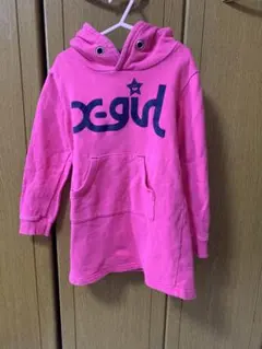 x-girl ピンク フード付きパーカー 100cm