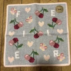 新品　 FEILER チェリー柄 タオルハンカチ 約25cm