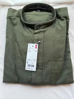 【新品タグ付き】UNIQLO(ユニクロ)フランネルスタンドカラーシャツSサイズ
