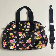 チェスティ レスポ コラボ ボストンバッグ トートバッグ　小鳥柄　花柄　黒