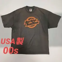 USA製00s ハーレーダビッドソン Tシャツ XL アラモ 炎 墨黒 ヘインズ
