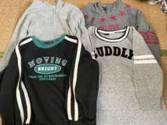 カジュアルプリント長袖トレーナー（黒・グレー）110サイズ130サイズまとめ売り