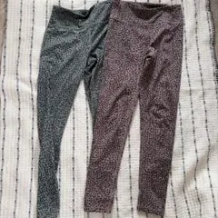 H&M ヒョウ柄スパッツ 2色セット 134/140