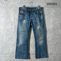 90s DIESEL イタリア製 ダメージ フレア デニム Y2K N1250