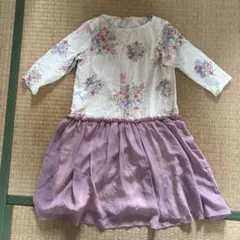 花柄七分袖ワンピース 130