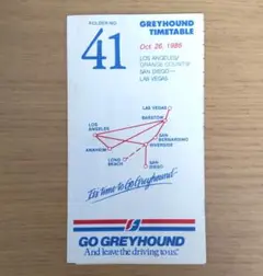 レア！1986年 アメリカ グレイハウンド バス NO.41 時刻表