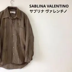 USED ユーズド　総柄シャツ　メンズ　レディース  茶　027