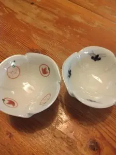 花びら型 高台杯、小付2個セット