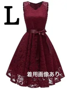 ワンピース　ドレス　赤　レッド　ワインレッド　パーティードレス　レディース