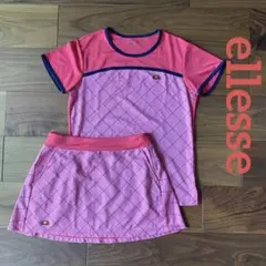 ☆美品☆ellesse エレッセ　テニスウェアセットアップ上下　ピンク系L/M