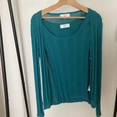 アンサンブルニットカットソーSLOBE IENA グリーン
