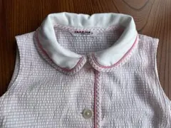 Familiar オリジナル120サッカー生地ピンク ノースリーブワンピース