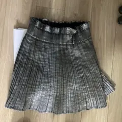ZARA シルバー プリーツスカート XS