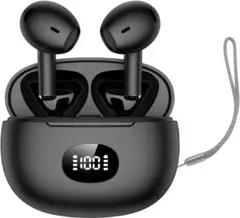 ワイヤレスイヤホン ブラック Bluetooth5.3搭載 最大60時間再生