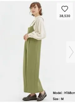 GU綺麗色が素敵なサロペット　オールインワン　グリーン　S