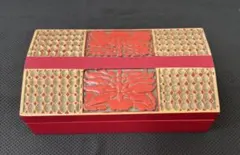 伝統工芸 鎌倉彫 風味 朱塗 木彫り 小物入れ 小箱・アクセサリー入れ